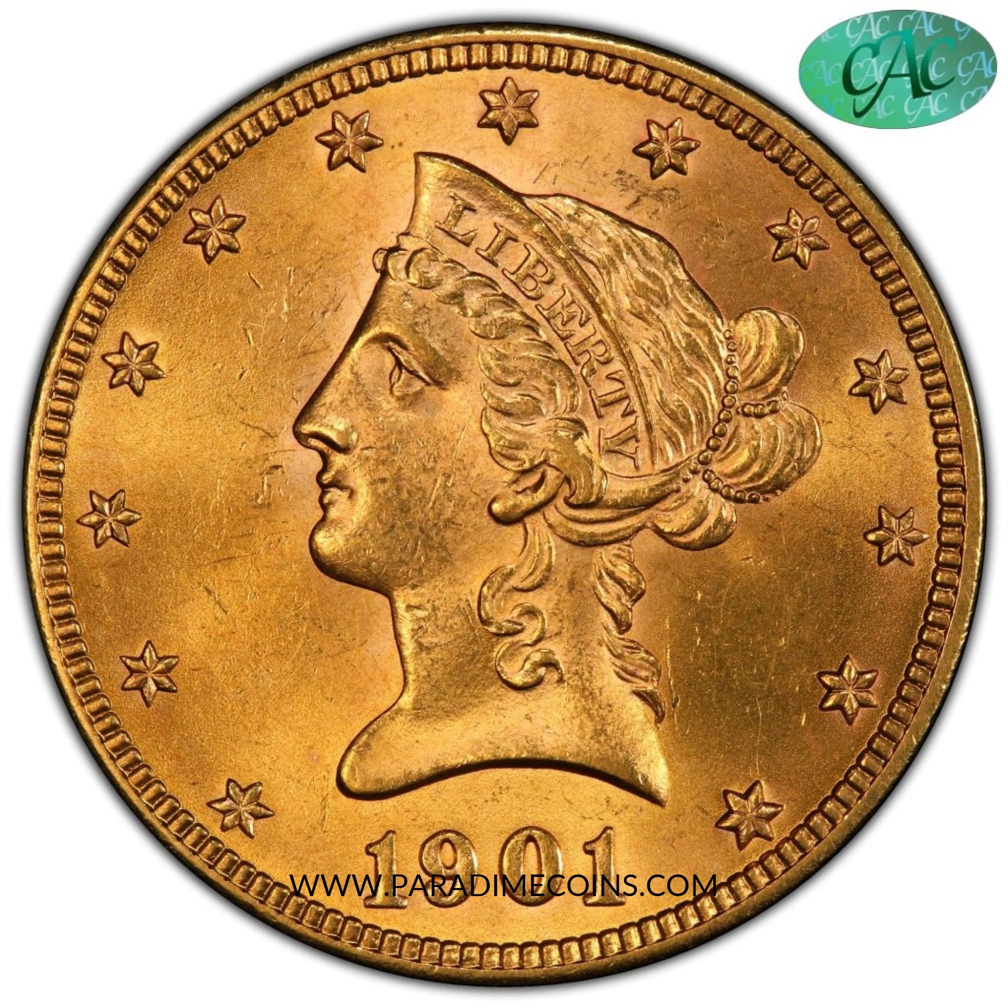 1901 $10 MS64 PCGS CAC - Paradime Coins | PCGS NGC CACG CAC Rare US Numismatic Coins For Sale