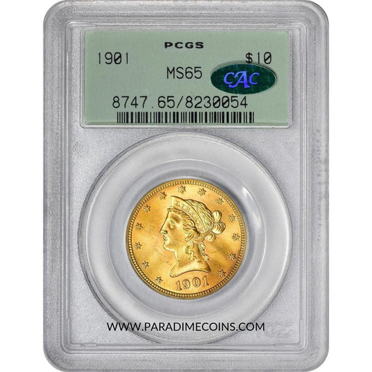 1901 $10 MS65 OGH PCGS CAC - Paradime Coins | PCGS NGC CACG CAC Rare US Numismatic Coins For Sale