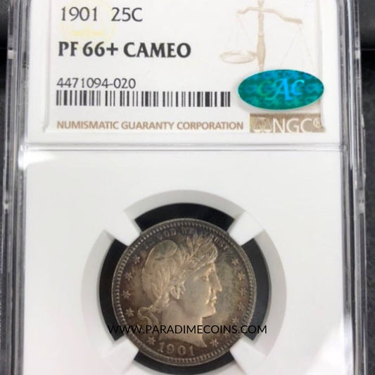 1901 25C PR66+ CAMEO NGC CAC - Paradime Coins | PCGS NGC CACG CAC Rare US Numismatic Coins For Sale