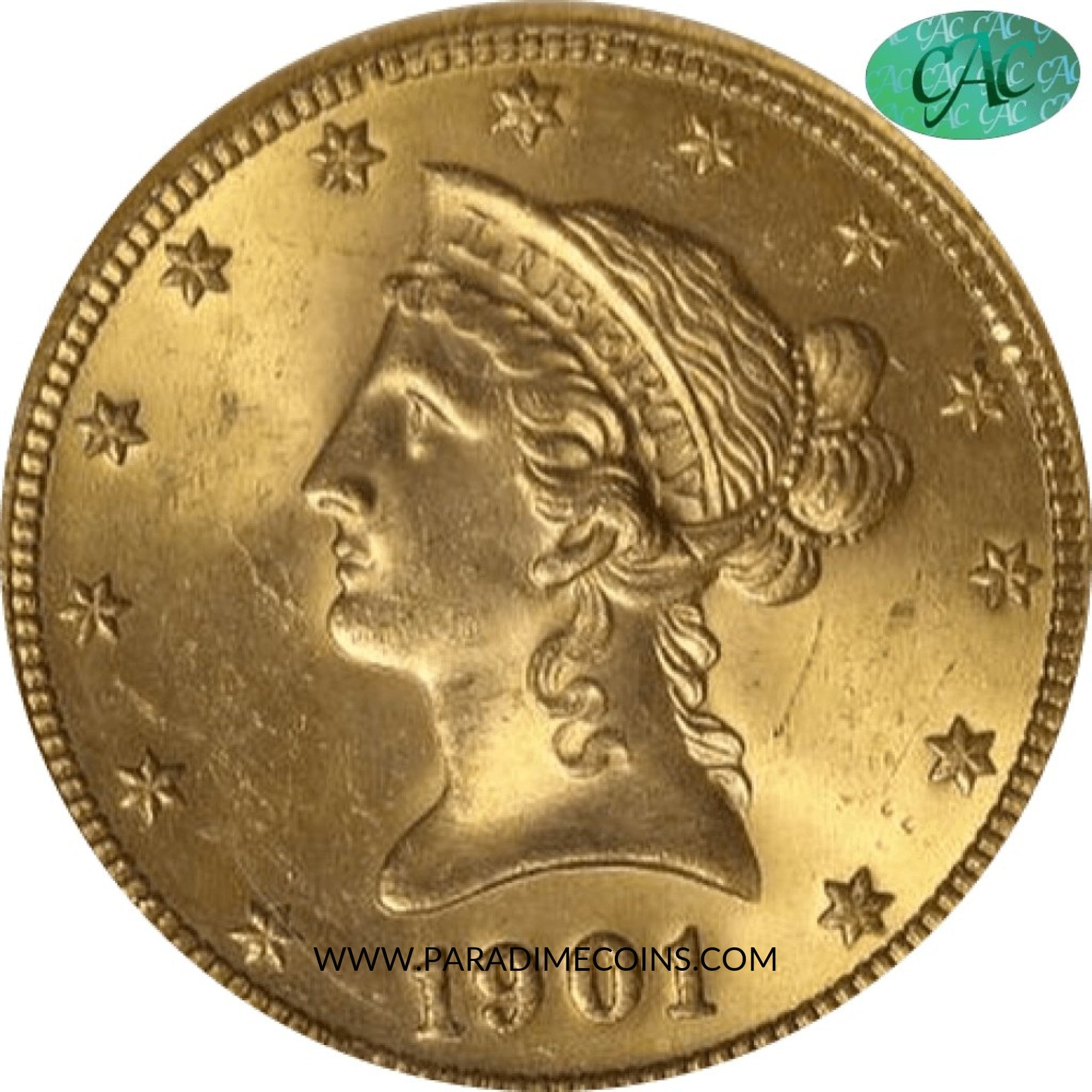 1901-S $10 MS64 NGC CAC - Paradime Coins | PCGS NGC CACG CAC Rare US Numismatic Coins For Sale