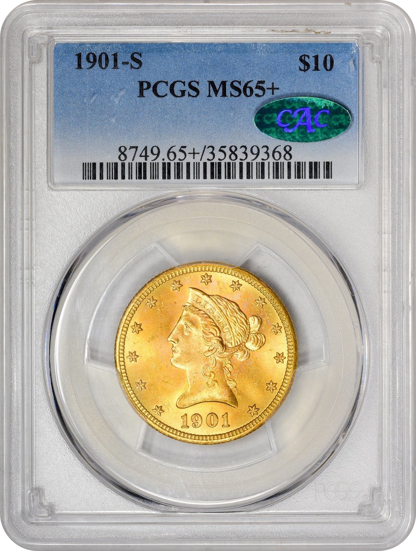 1901-S $10 MS65+ PCGS CAC - Paradime Coins | PCGS NGC CACG CAC Rare US Numismatic Coins For Sale