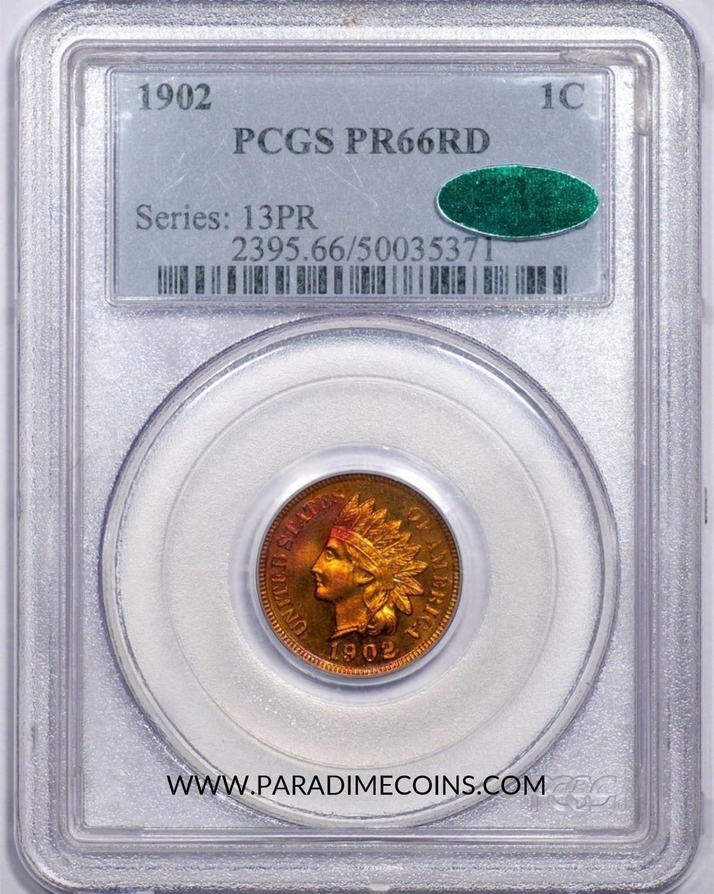 1902 1C PR66RD PCGS CAC - Paradime Coins | PCGS NGC CACG CAC Rare US Numismatic Coins For Sale