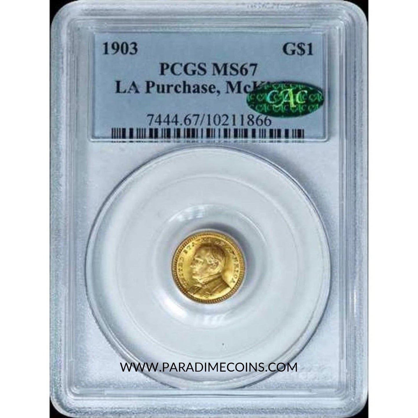 1903 G$1 MS67 PCGS CAC - Paradime Coins | PCGS NGC CACG CAC Rare US Numismatic Coins For Sale