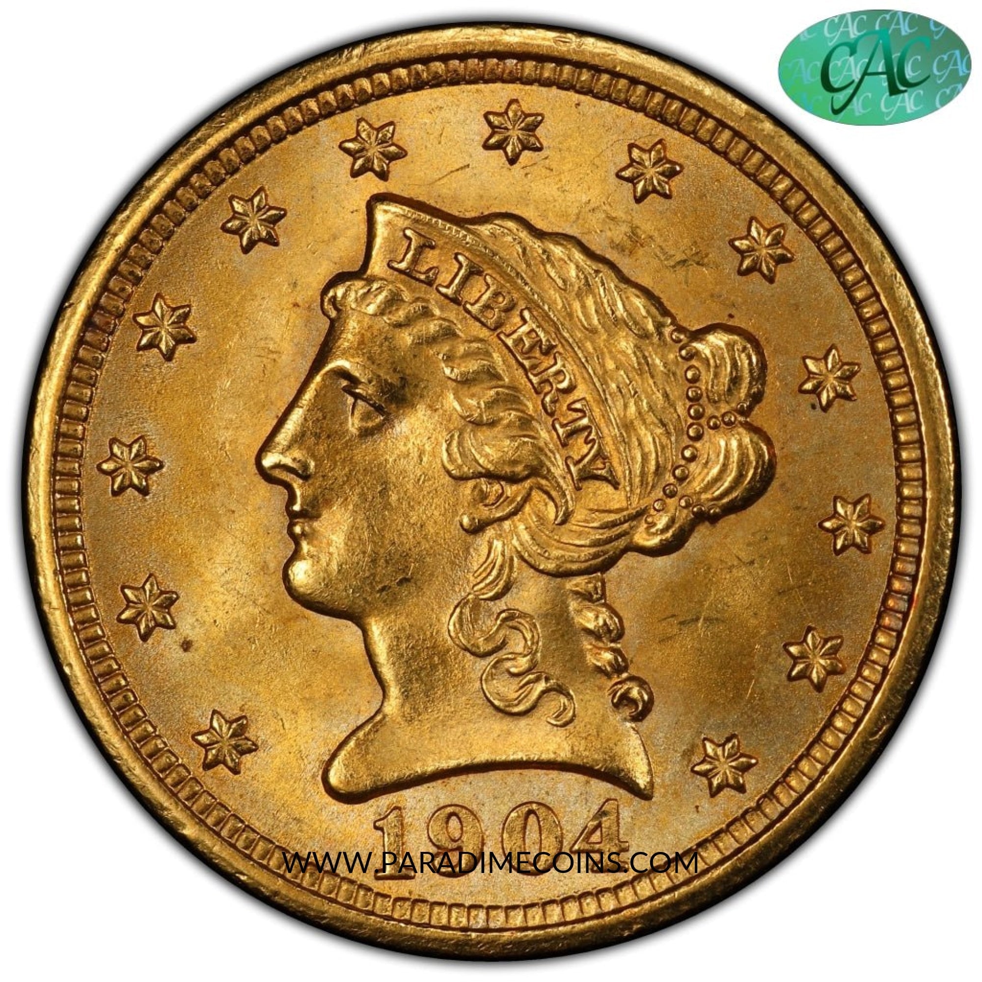 1904 $2.5 MS65+ PCGS CAC - Paradime Coins | PCGS NGC CACG CAC Rare US Numismatic Coins For Sale