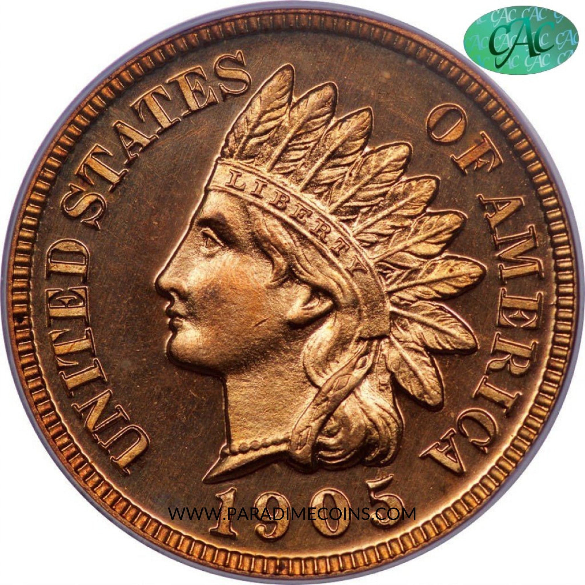 1905 1C PR66 RD CAMEO PCGS CAC EEPS - Paradime Coins | PCGS NGC CACG CAC Rare US Numismatic Coins For Sale