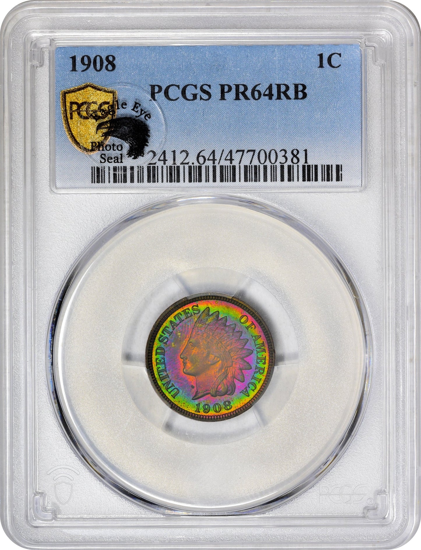 1908 1C PR64 RB PCGS EEPS - Paradime Coins | PCGS NGC CACG CAC Rare US Numismatic Coins For Sale