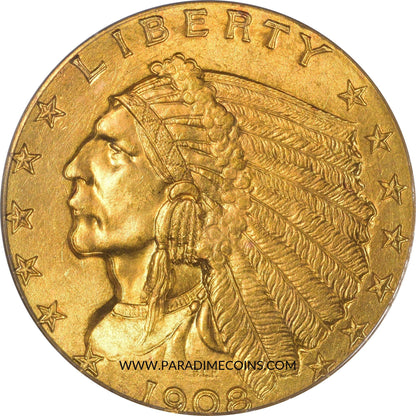 1908 $2.5 MS65+ PCGS CAC - Paradime Coins | PCGS NGC CACG CAC Rare US Numismatic Coins For Sale