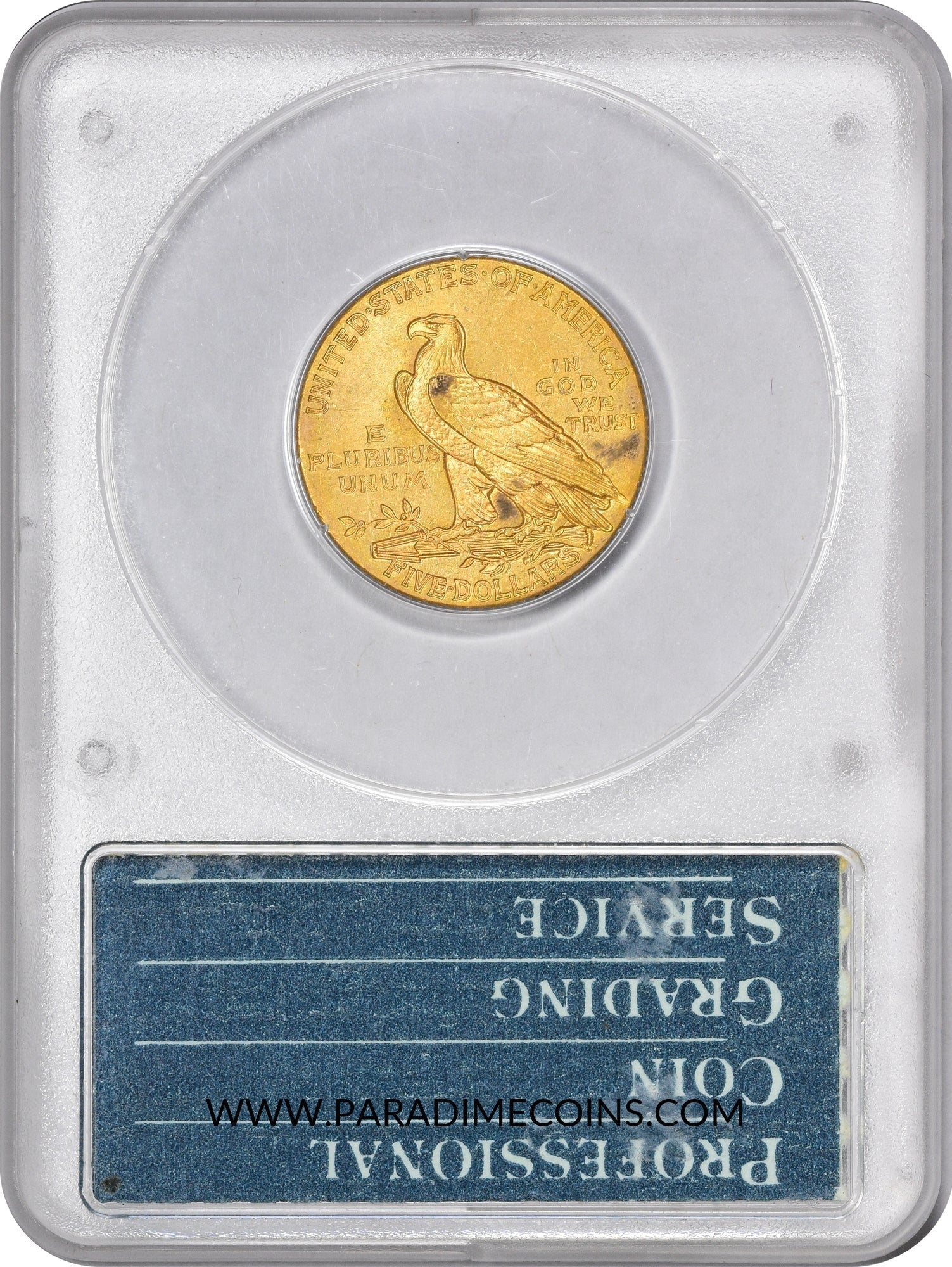 1908 $5 INDIAN MS60 OGH RATTLER PCGS GOLD CAC - Paradime Coins | PCGS NGC CACG CAC Rare US Numismatic Coins For Sale