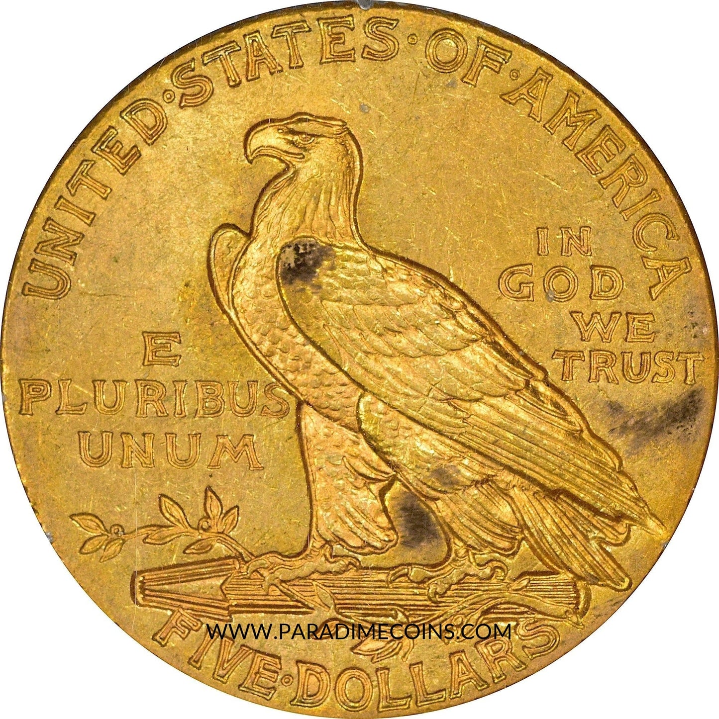 1908 $5 INDIAN MS60 OGH RATTLER PCGS GOLD CAC - Paradime Coins | PCGS NGC CACG CAC Rare US Numismatic Coins For Sale