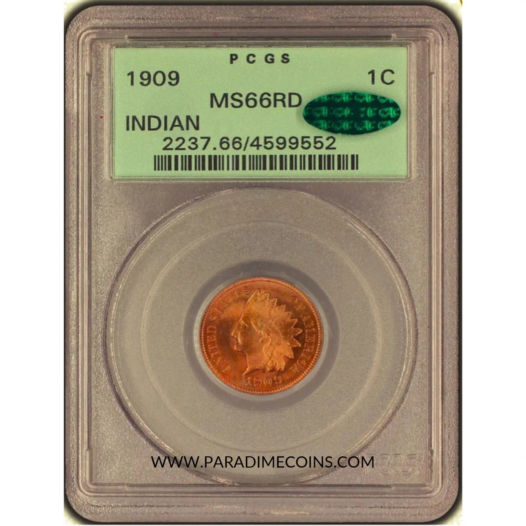 1909 1C MS66 RED PCGS CAC - Paradime Coins | PCGS NGC CACG CAC Rare US Numismatic Coins For Sale