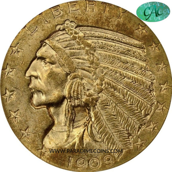 1909-D $5 MS63 NGC CAC OH - Paradime Coins | PCGS NGC CACG CAC Rare US Numismatic Coins For Sale