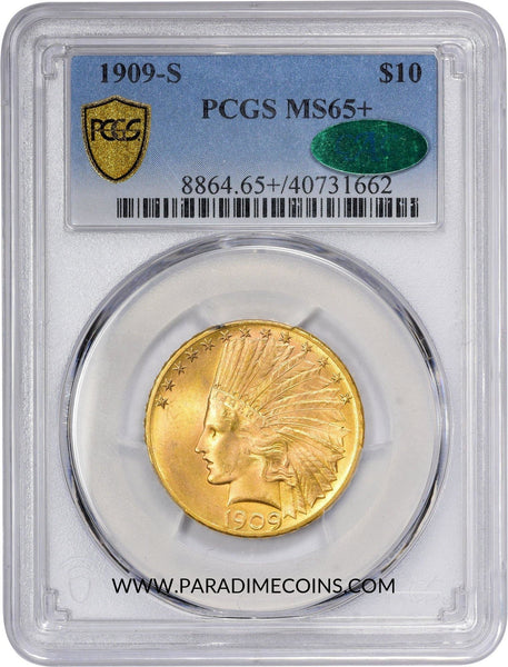 1909-S $10 MS65+ PCGS CAC - Paradime Coins | PCGS NGC CACG CAC Rare US Numismatic Coins For Sale