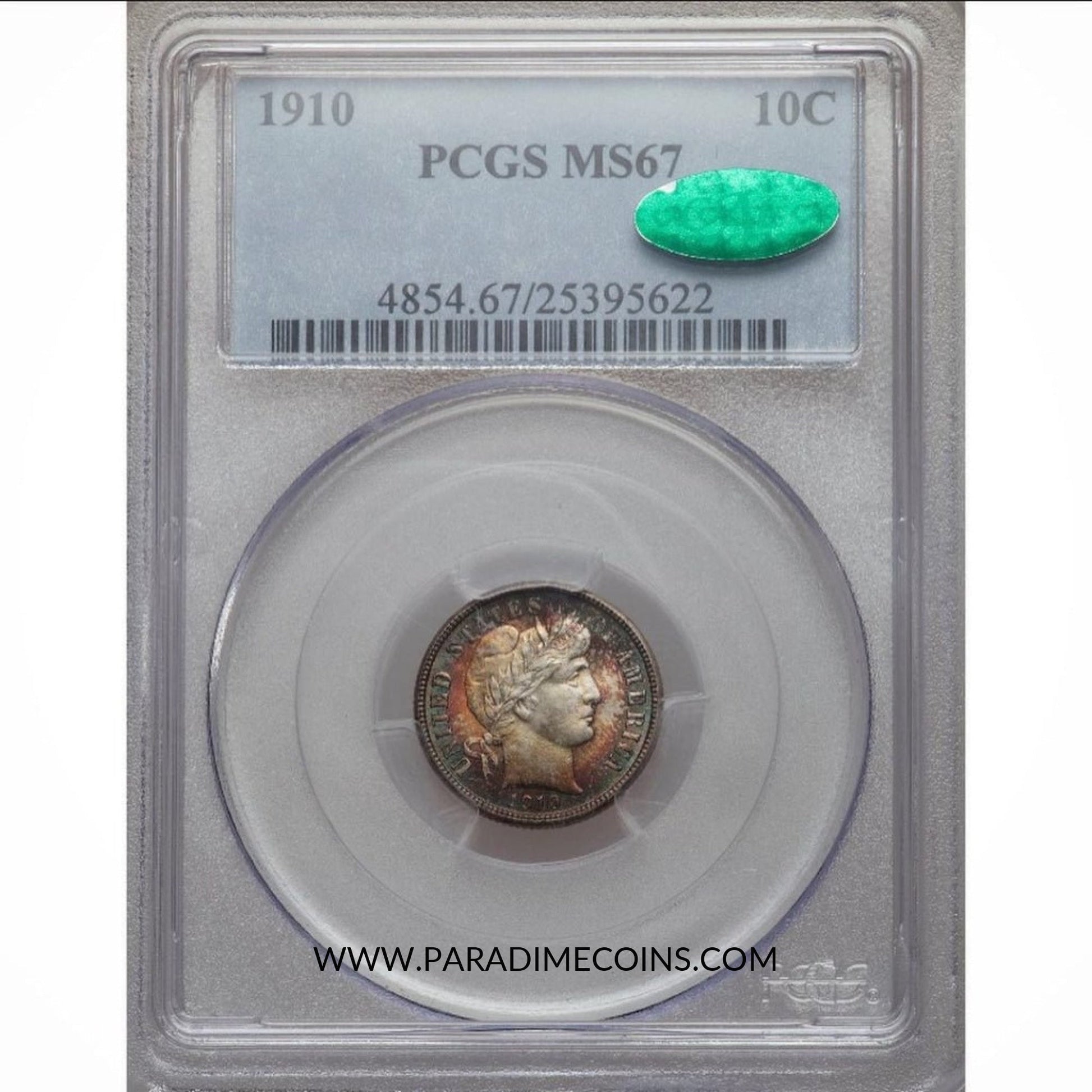 1910 10C MS67 PCGS CAC - Paradime Coins | PCGS NGC CACG CAC Rare US Numismatic Coins For Sale