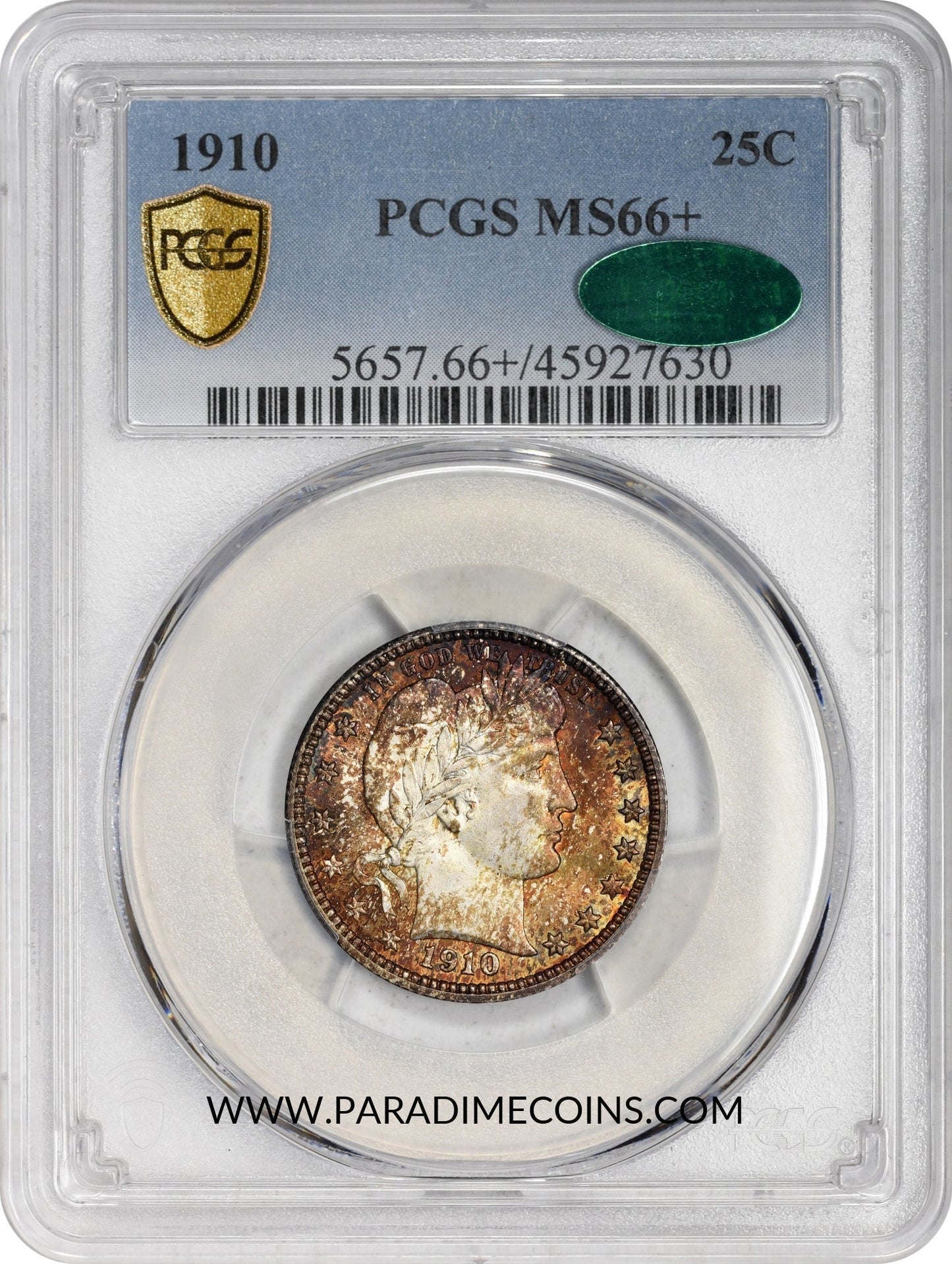 1910 25C MS66+ PCGS CAC - Paradime Coins | PCGS NGC CACG CAC Rare US Numismatic Coins For Sale
