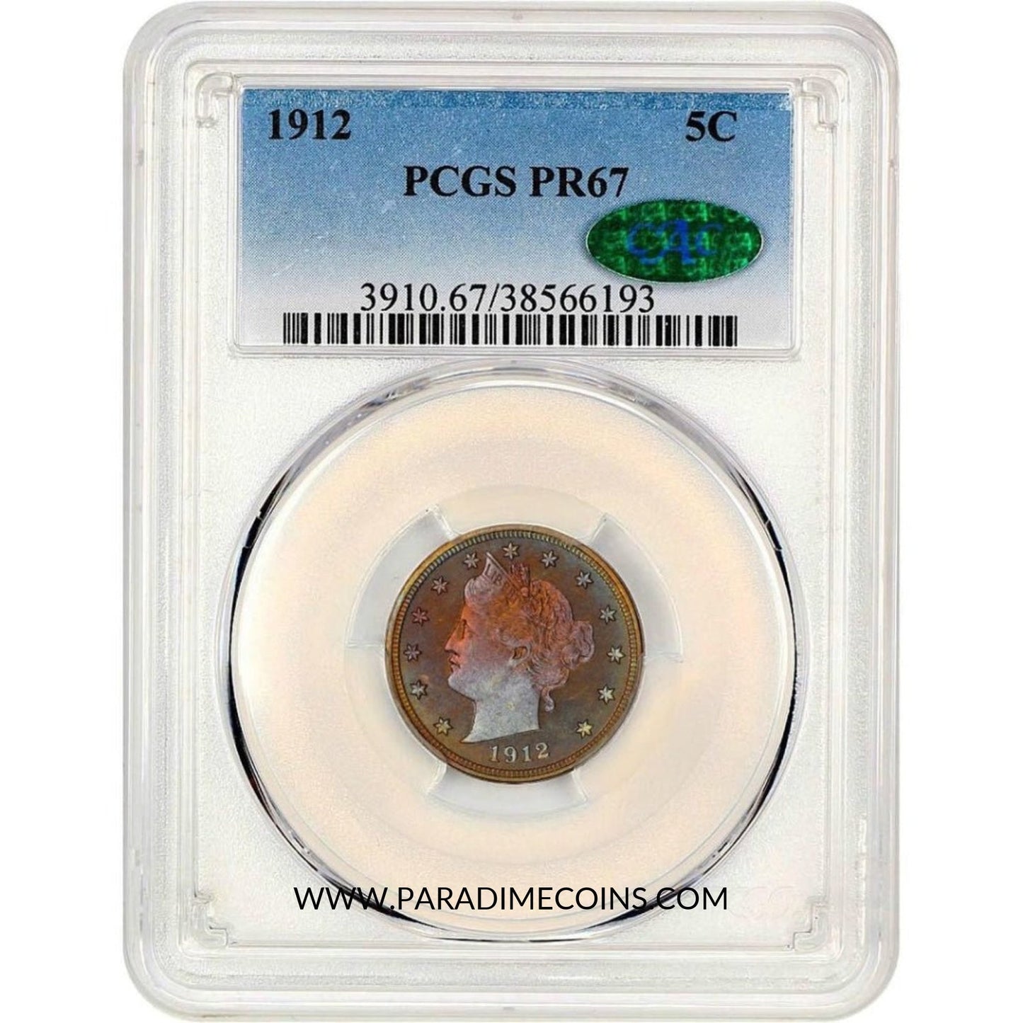 1912 5C PR67 PCGS CAC - Paradime Coins | PCGS NGC CACG CAC Rare US Numismatic Coins For Sale