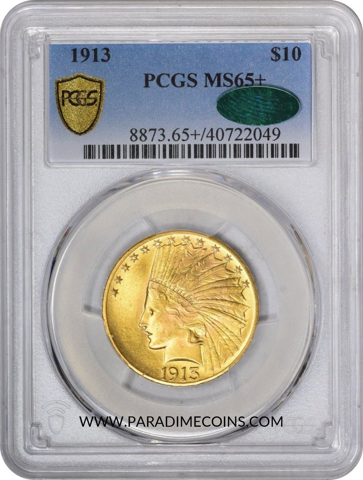 1913 $10 MS65+ PCGS CAC - Paradime Coins | PCGS NGC CACG CAC Rare US Numismatic Coins For Sale