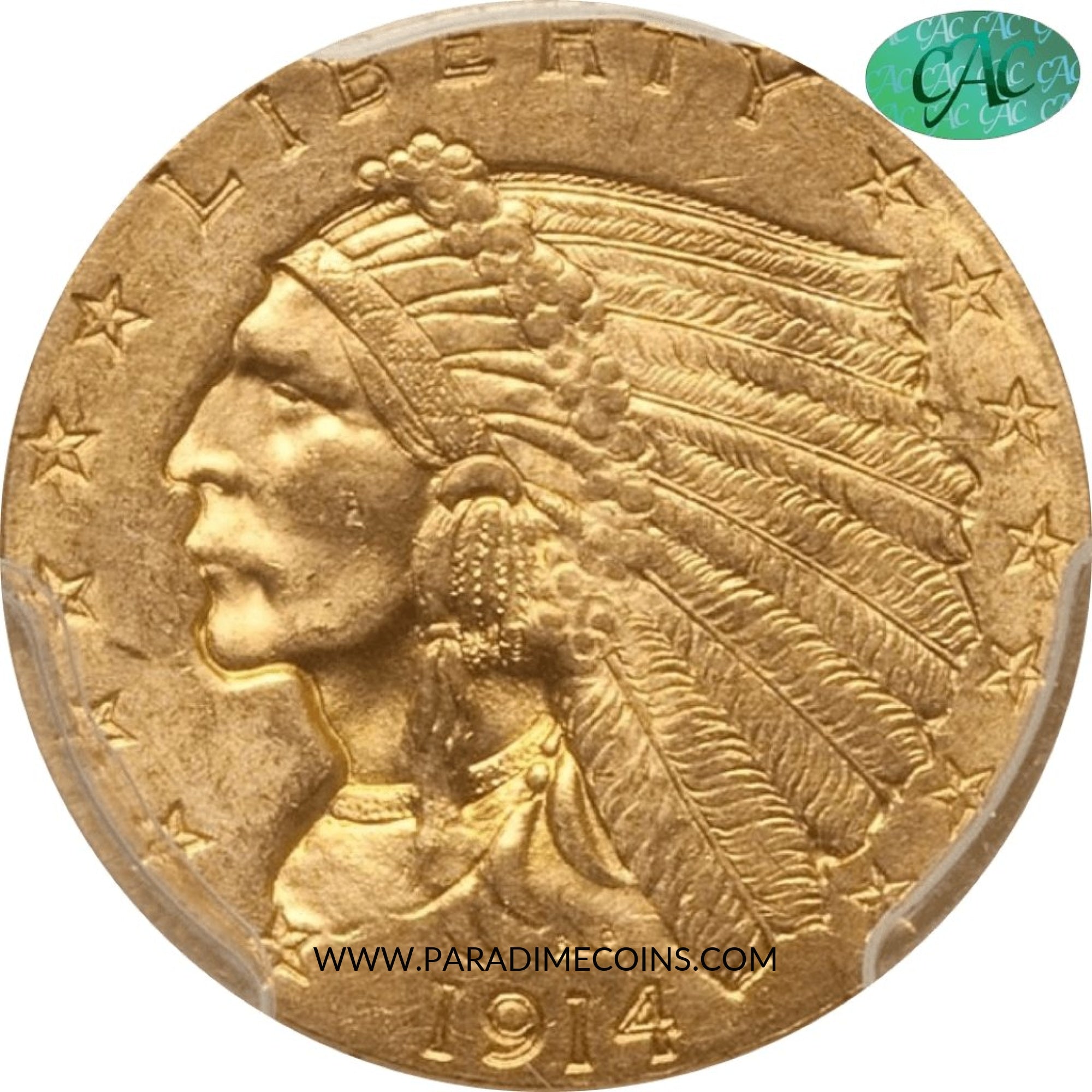 1914 $2.5 MS64 PCGS CAC - Paradime Coins | PCGS NGC CACG CAC Rare US Numismatic Coins For Sale