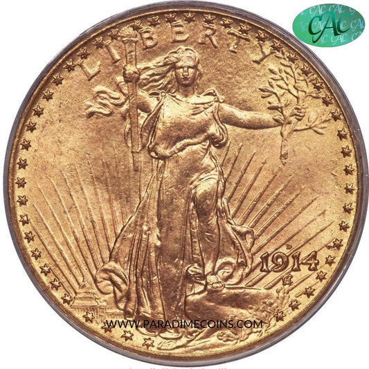 1914-D $20 MS65 PCGS CAC - Paradime Coins | PCGS NGC CACG CAC Rare US Numismatic Coins For Sale