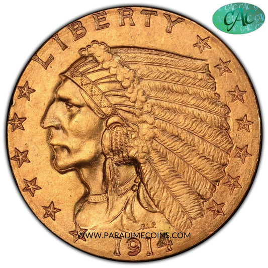 1914-D $2.5 MS63 PCGS CAC - Paradime Coins | PCGS NGC CACG CAC Rare US Numismatic Coins For Sale