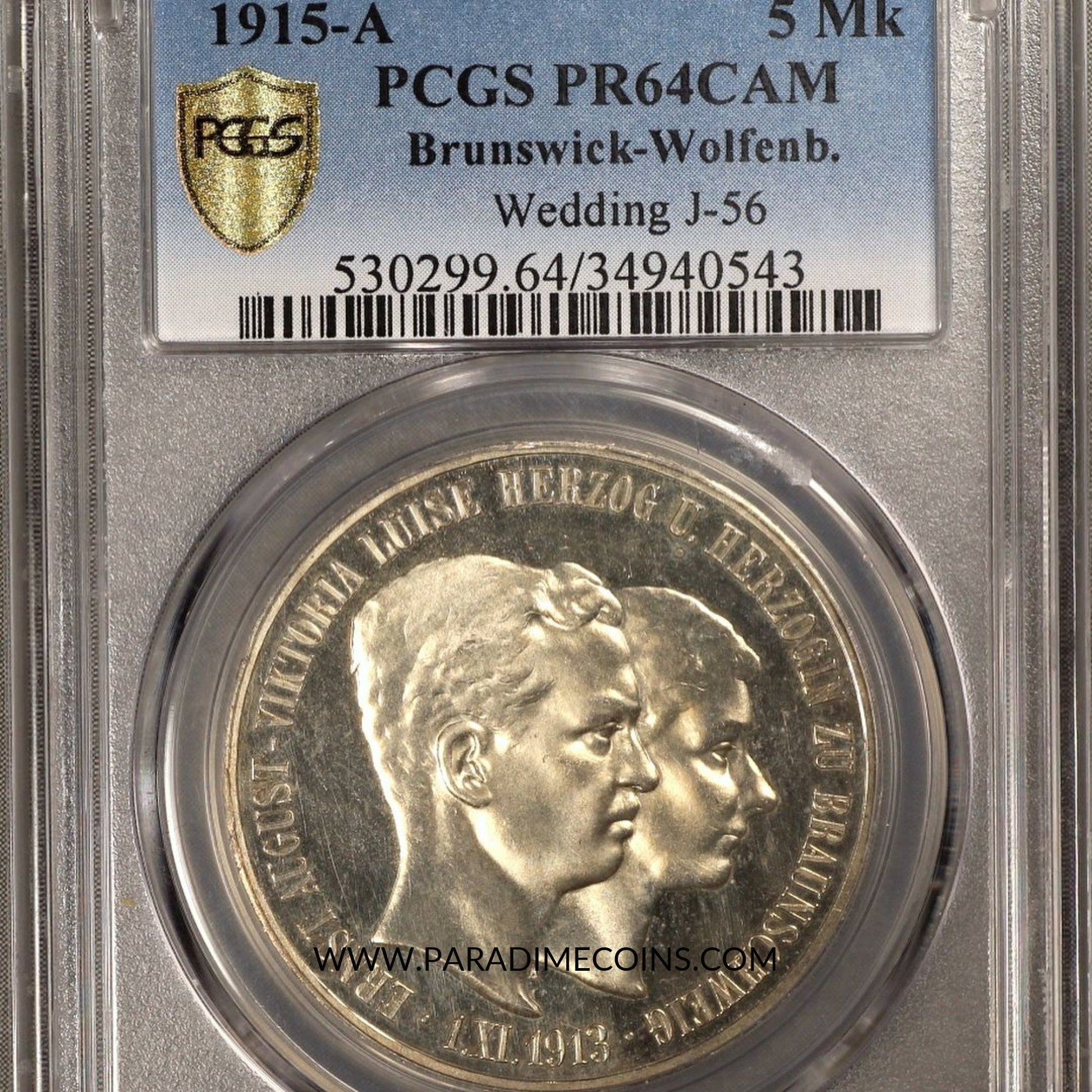 1915-A 5MK PR64CAM PCGS - Paradime Coins | PCGS NGC CACG CAC Rare US Numismatic Coins For Sale