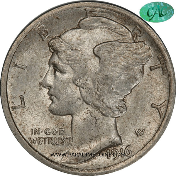 1916-D 10C AU58 PCGS CAC - Paradime Coins | PCGS NGC CACG CAC Rare US Numismatic Coins For Sale