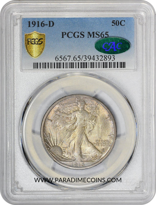 1916-D 50C MS65 PCGS CAC - Paradime Coins | PCGS NGC CACG CAC Rare US Numismatic Coins For Sale