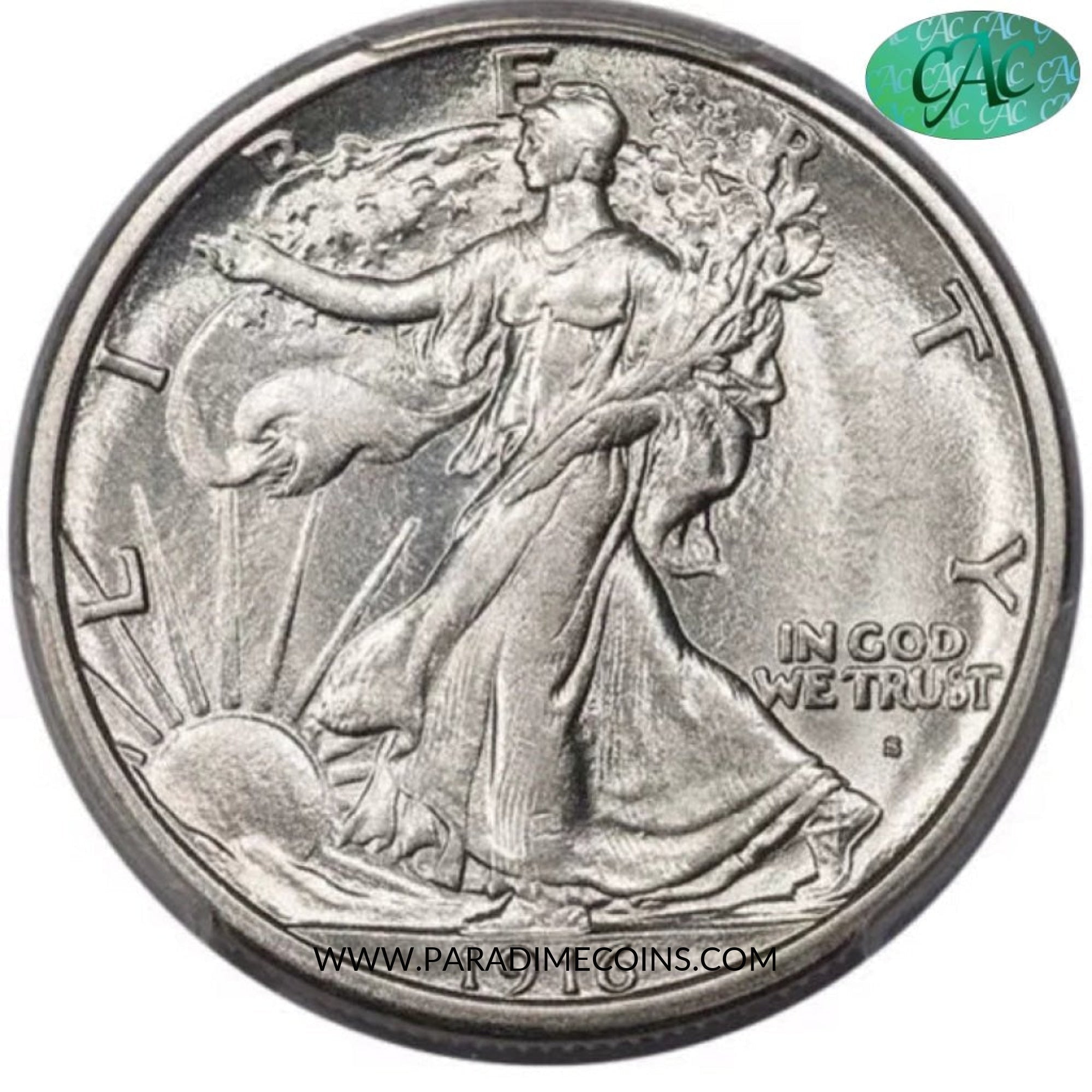 1916-S 50C AU58 PCGS CAC - Paradime Coins | PCGS NGC CACG CAC Rare US Numismatic Coins For Sale