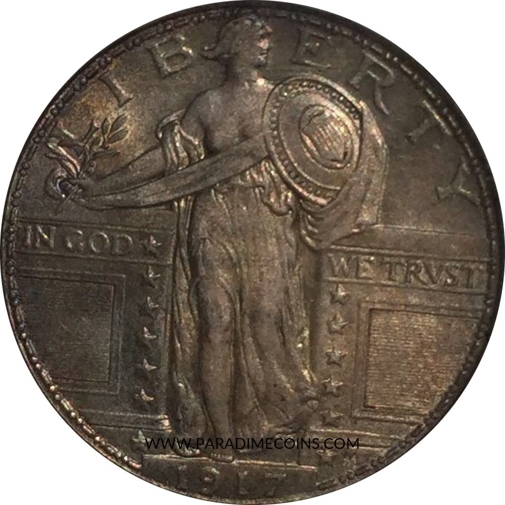 1917 T-1 25C AU58 FH NGC. - Paradime Coins | PCGS NGC CACG CAC Rare US Numismatic Coins For Sale