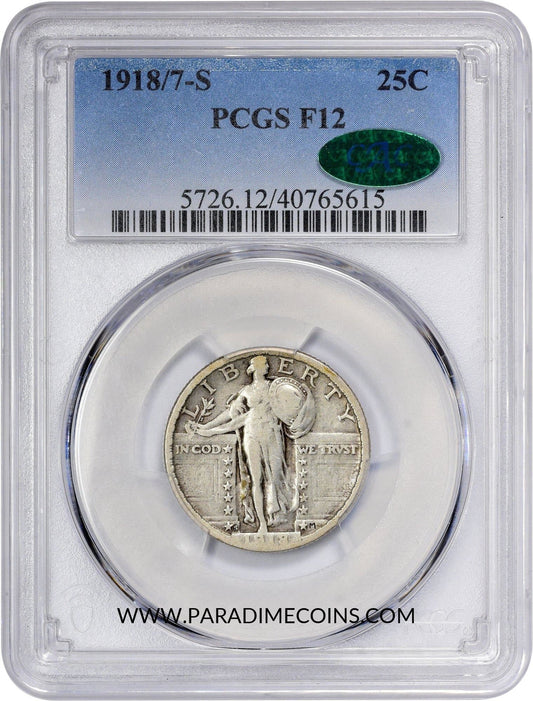 1918/7-S 25C F12 PCGS CAC - Paradime Coins | PCGS NGC CACG CAC Rare US Numismatic Coins For Sale