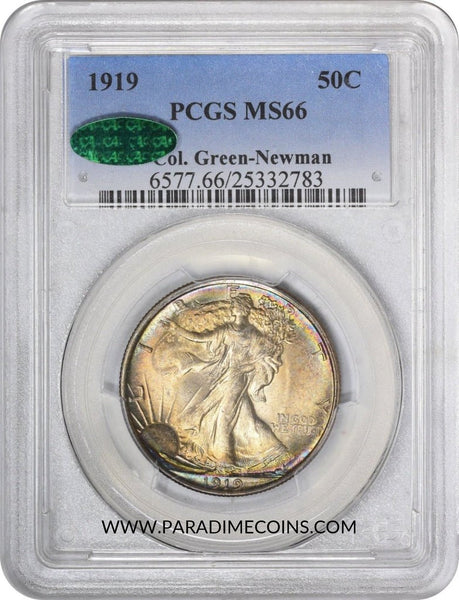 1919 50C MS66 PCGS CAC ex. Col. Green-Newman - Paradime Coins | PCGS NGC CACG CAC Rare US Numismatic Coins For Sale
