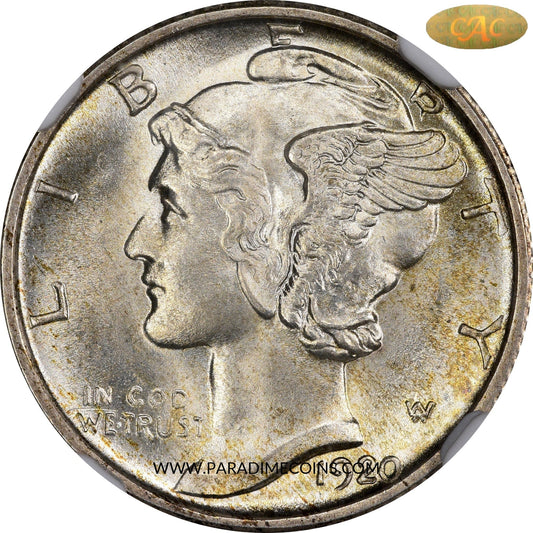 1920-D 10C MS65+ FB NGC GOLD CAC - Paradime Coins | PCGS NGC CACG CAC Rare US Numismatic Coins For Sale