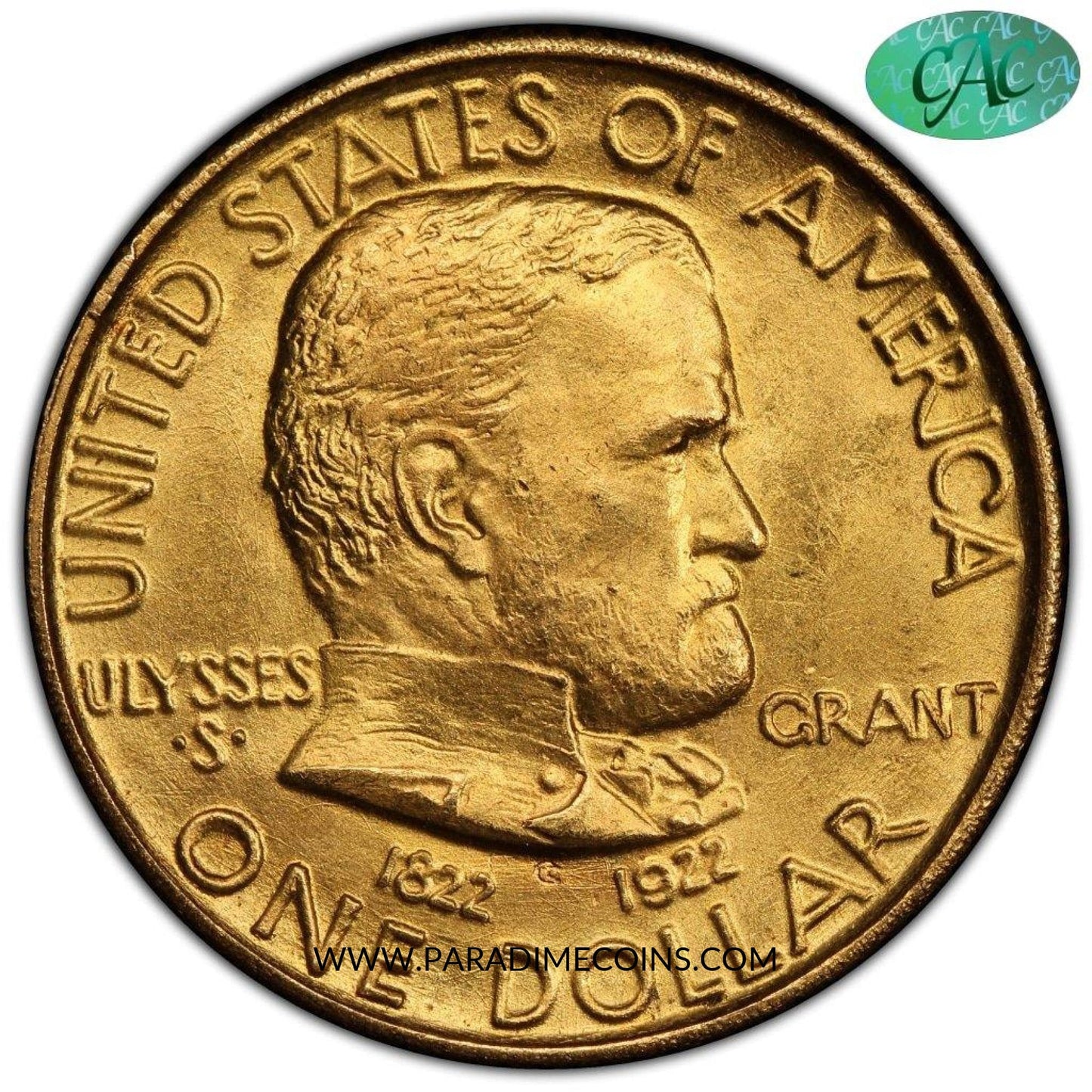 1922 G$1 Grant No Star MS66 PCGS CAC Commemorative - Paradime Coins | PCGS NGC CACG CAC Rare US Numismatic Coins For Sale