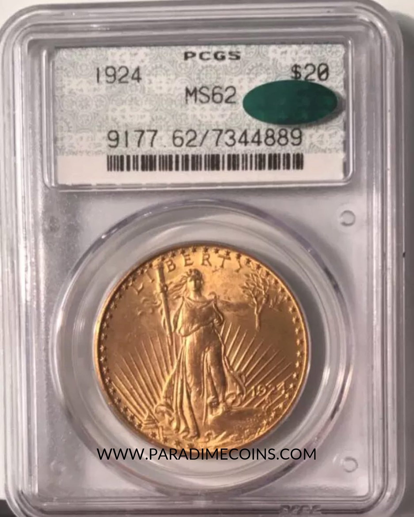 1924 $20 MS62 PCGS CAC - Paradime Coins | PCGS NGC CACG CAC Rare US Numismatic Coins For Sale