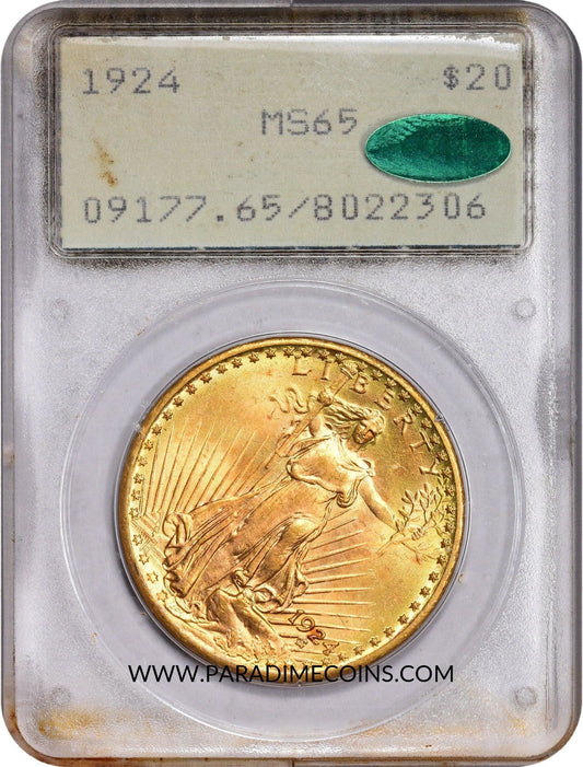 1924 $20 MS65 OGH PCGS CAC - Paradime Coins | PCGS NGC CACG CAC Rare US Numismatic Coins For Sale