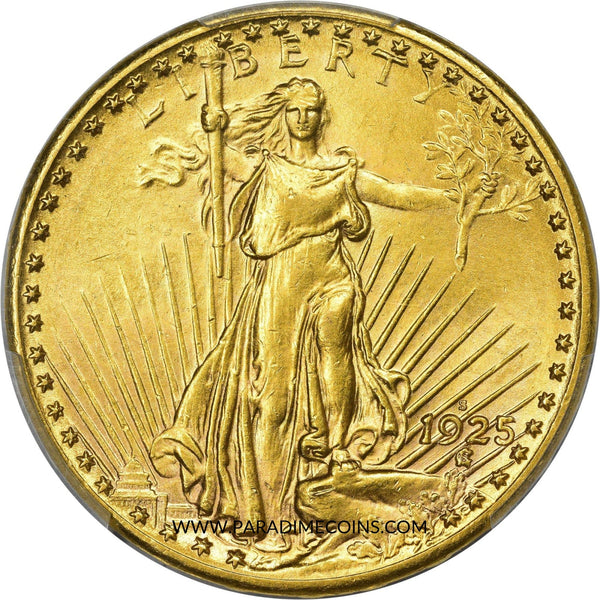 1925-S $20 AU58 PCGS CAC - Paradime Coins | PCGS NGC CACG CAC Rare US Numismatic Coins For Sale