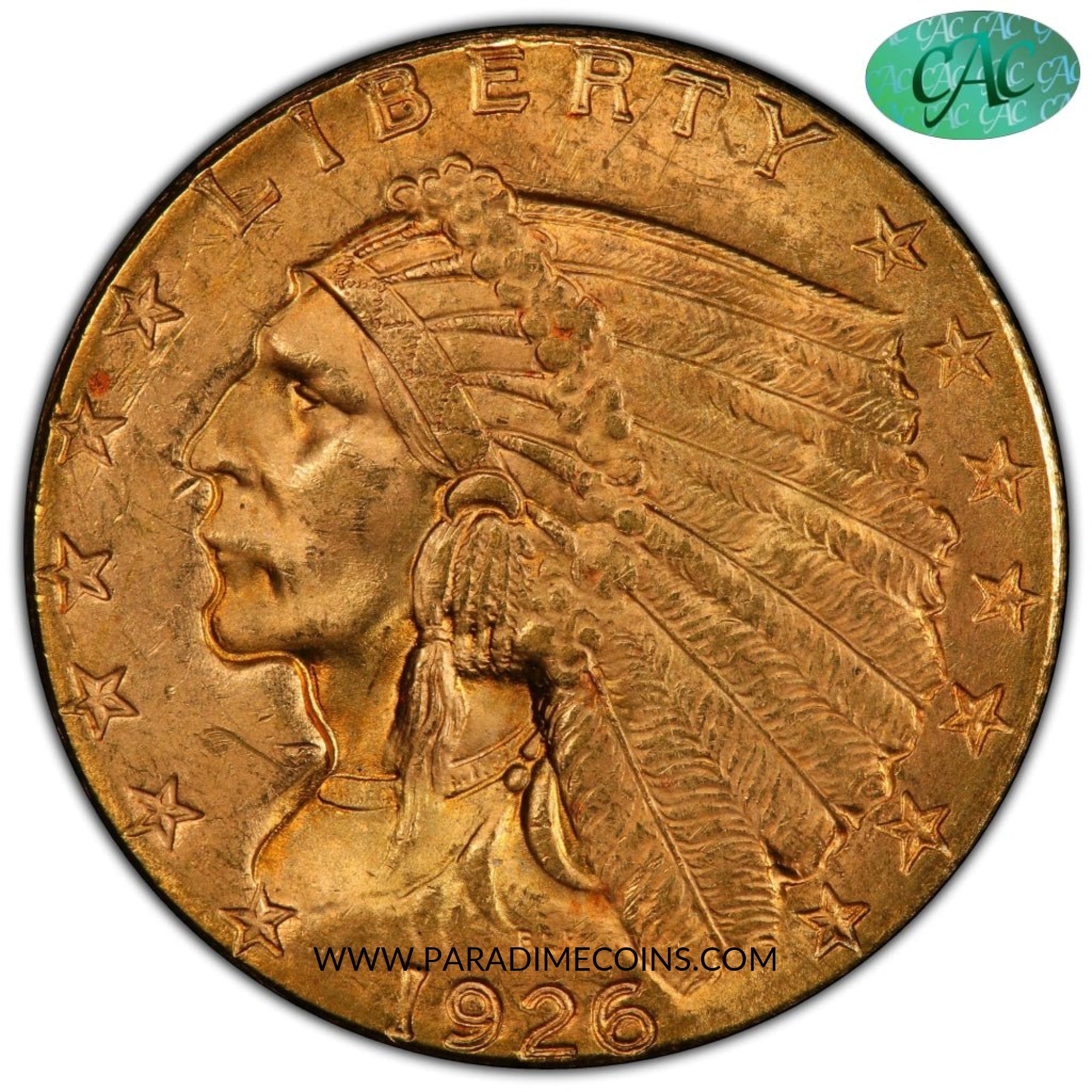 1926 $2.5 MS64 PCGS CAC - Paradime Coins | PCGS NGC CACG CAC Rare US Numismatic Coins For Sale