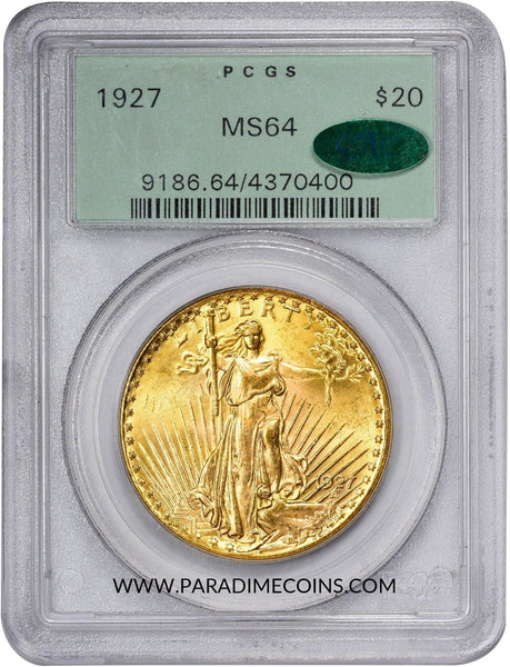 1927 $20 MS64 OGH PCGS CAC - Paradime Coins | PCGS NGC CACG CAC Rare US Numismatic Coins For Sale
