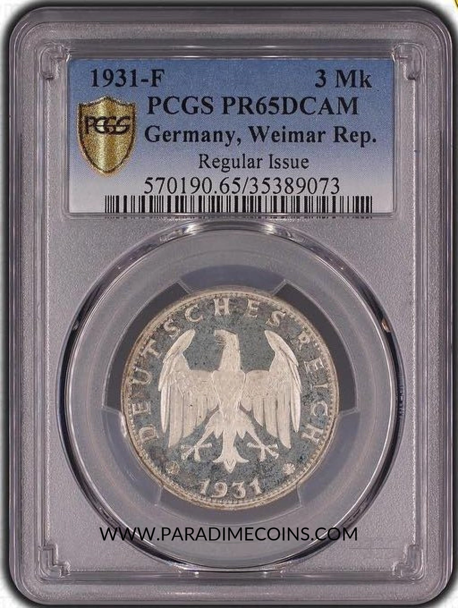 1931-K 3MK PR65DCAM PCGS - Paradime Coins | PCGS NGC CACG CAC Rare US Numismatic Coins For Sale