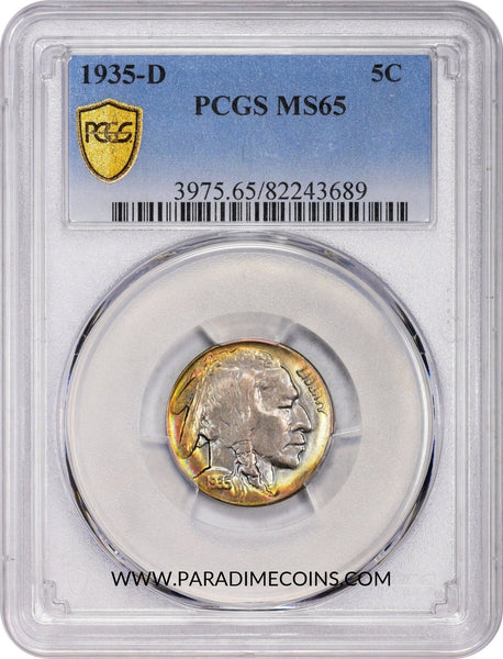 1935-D 5C MS65 PCGS - Paradime Coins | PCGS NGC CACG CAC Rare US Numismatic Coins For Sale