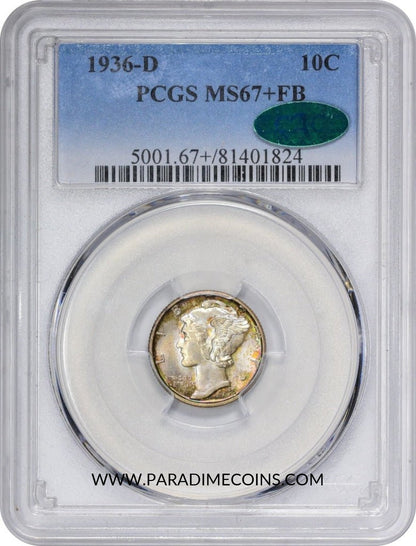 1936-D 10C MS67+FB PCGS CAC - Paradime Coins | PCGS NGC CACG CAC Rare US Numismatic Coins For Sale