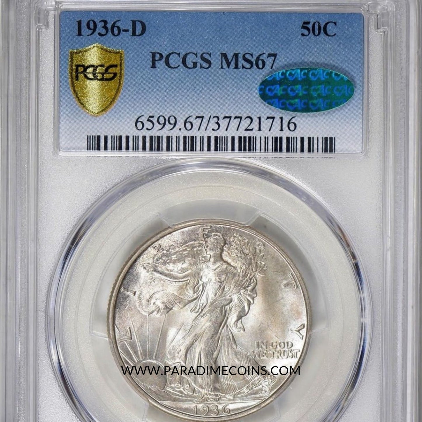 1936-D 50C MS67 PCGS CAC - Paradime Coins | PCGS NGC CACG CAC Rare US Numismatic Coins For Sale