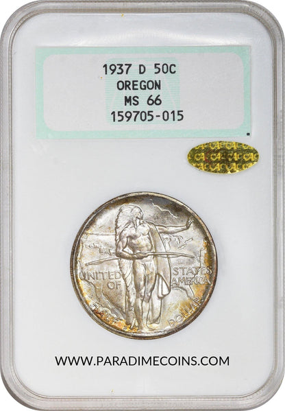 1937-D 50C Oregon MS66 GOLD CAC NGC OH - Paradime Coins | PCGS NGC CACG CAC Rare US Numismatic Coins For Sale