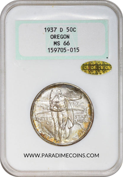 1937-D 50C Oregon MS66 GOLD CAC NGC OH - Paradime Coins | PCGS NGC CACG CAC Rare US Numismatic Coins For Sale