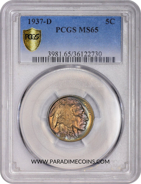1937-D 5C MS65 PCGS - Paradime Coins US Coins For Sale