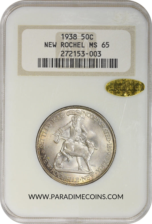 1938 50C NEW ROCHELLE MS65 OH NGC GOLD CAC - Paradime Coins | PCGS NGC CACG CAC Rare US Numismatic Coins For Sale