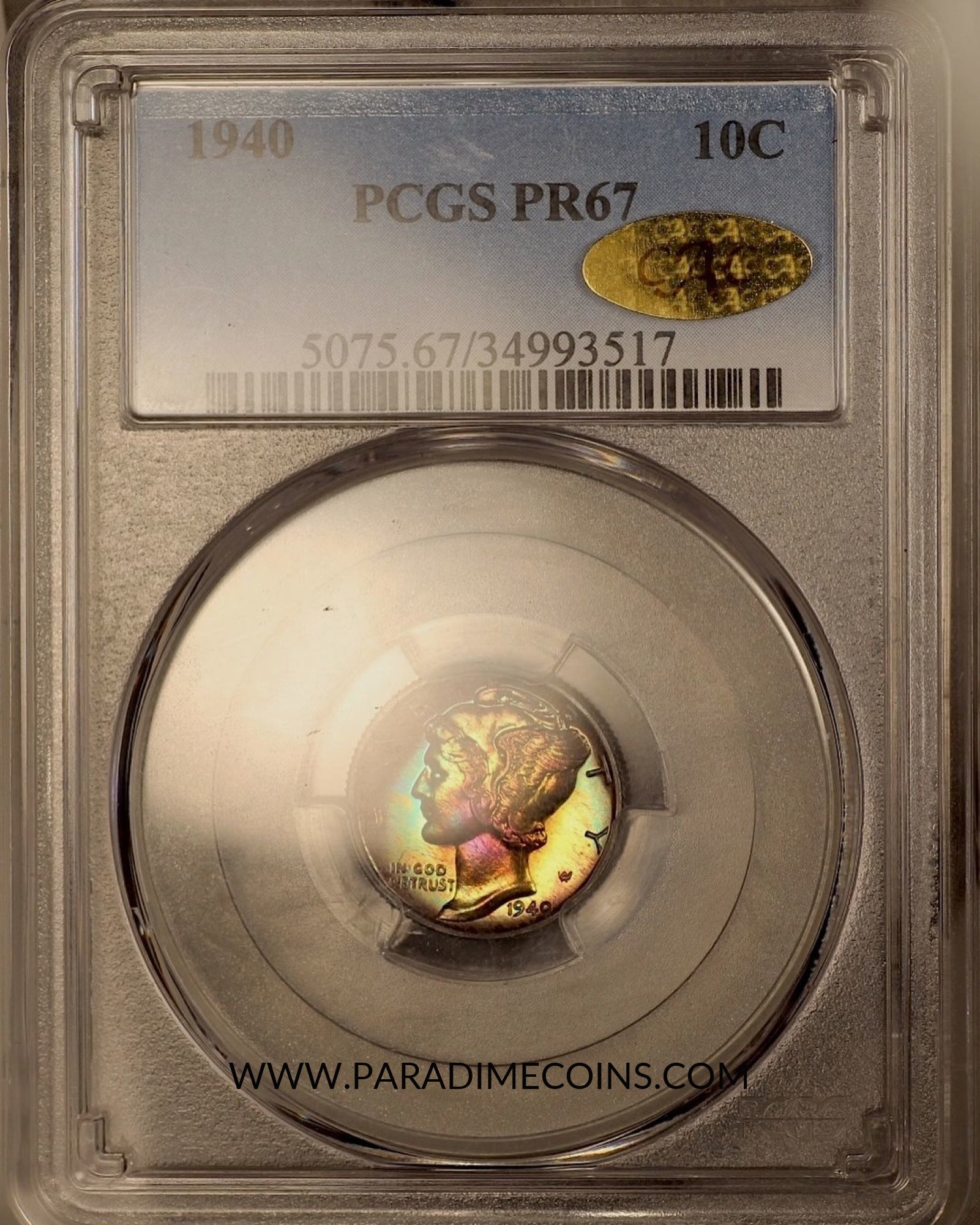 1940 10C PR67 PCGS GOLD CAC - Paradime Coins | PCGS NGC CACG CAC Rare US Numismatic Coins For Sale
