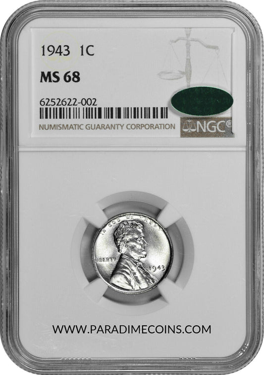 1943 1C MS68 NGC CAC - Paradime Coins | PCGS NGC CACG CAC Rare US Numismatic Coins For Sale