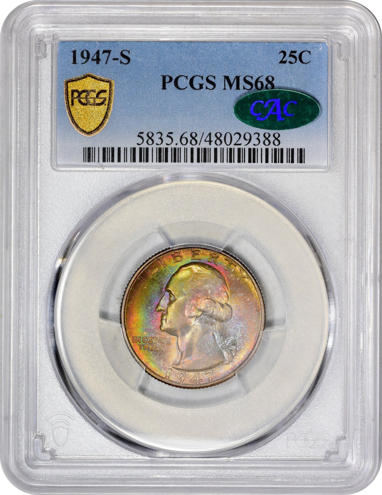 1947-S 25C MS68 PCGS CAC - Paradime Coins | PCGS NGC CACG CAC Rare US Numismatic Coins For Sale