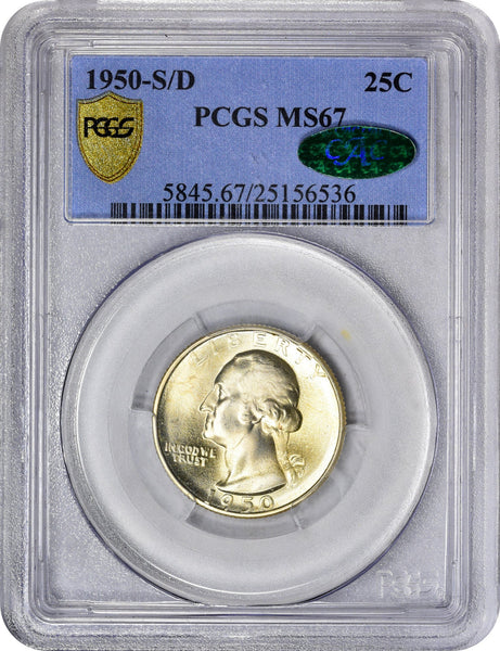 1950-S/D 25C MS67 PCGS CAC - Paradime Coins | PCGS NGC CACG CAC Rare US Numismatic Coins For Sale