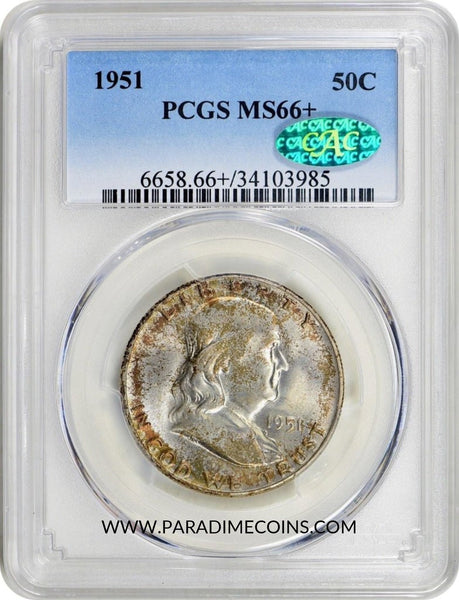 1951 50C MS66+ PCGS CAC - Paradime Coins | PCGS NGC CACG CAC Rare US Numismatic Coins For Sale
